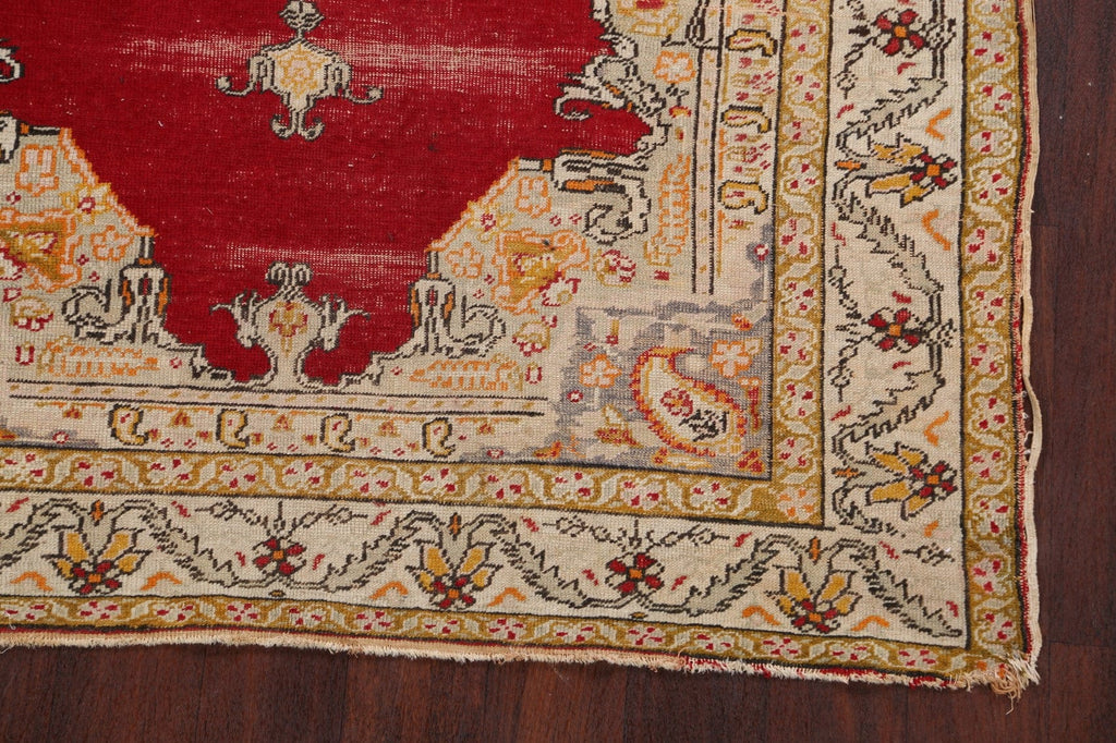 Pre-1900 Antique Anatolian Turkish Area Rug 5x6