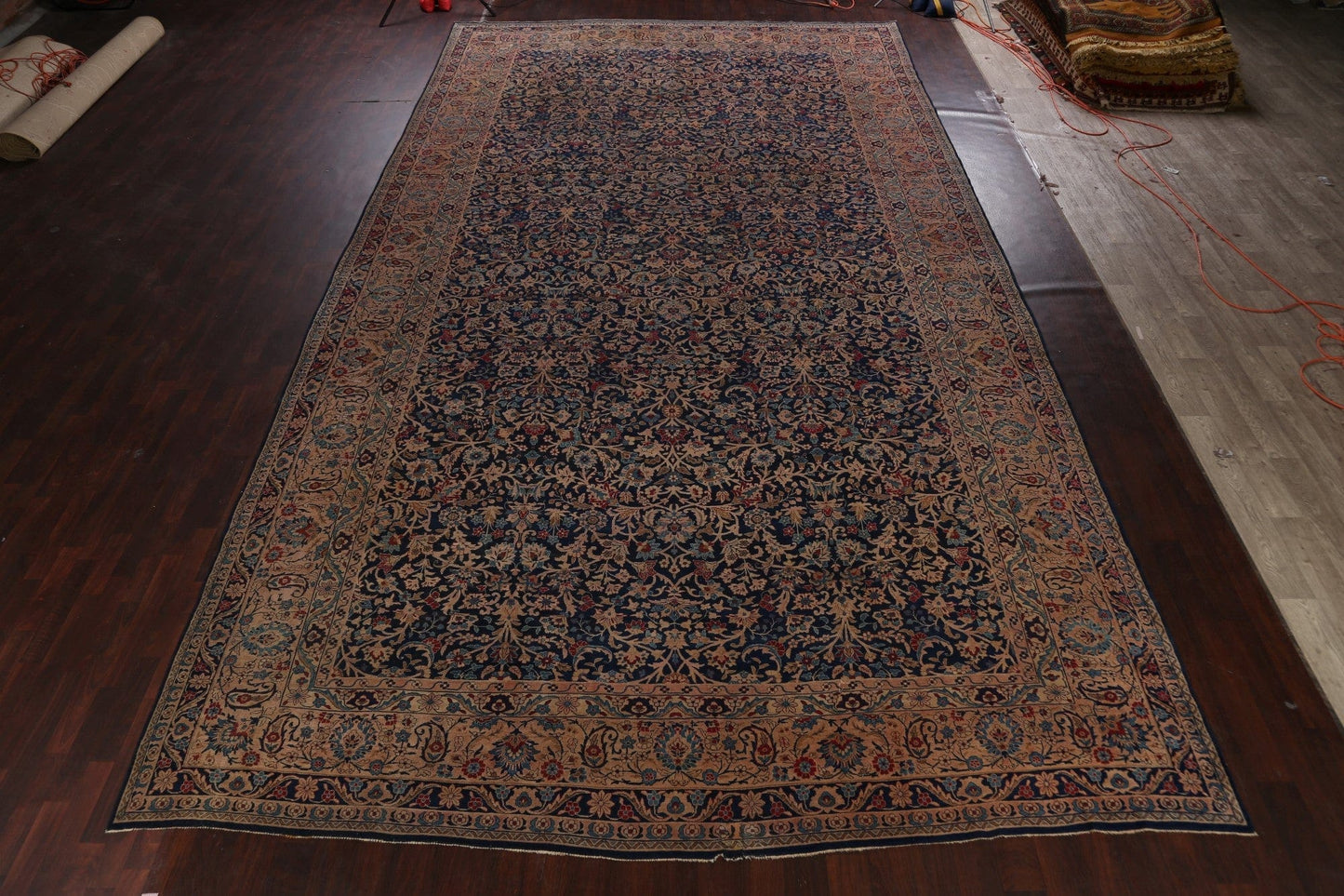 Pre-1900 Antique Kerman Persian Area Rug 12x21 Large