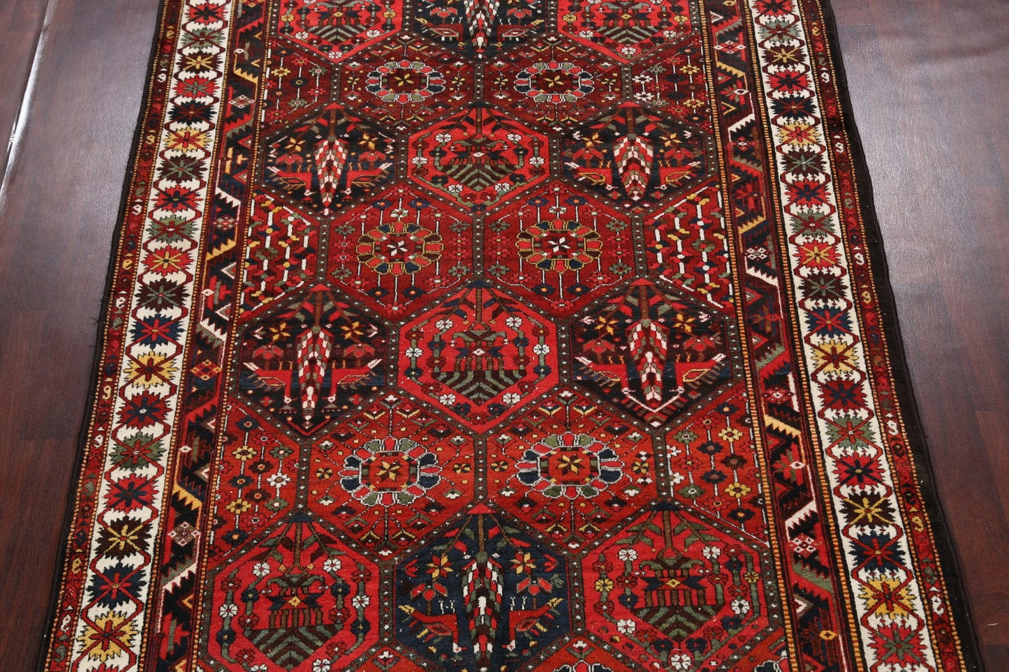 Antique Vegetable Dye Bakhtiari Persian Area Rug 7x10