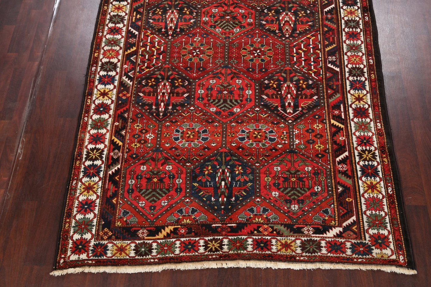 Antique Vegetable Dye Bakhtiari Persian Area Rug 7x10