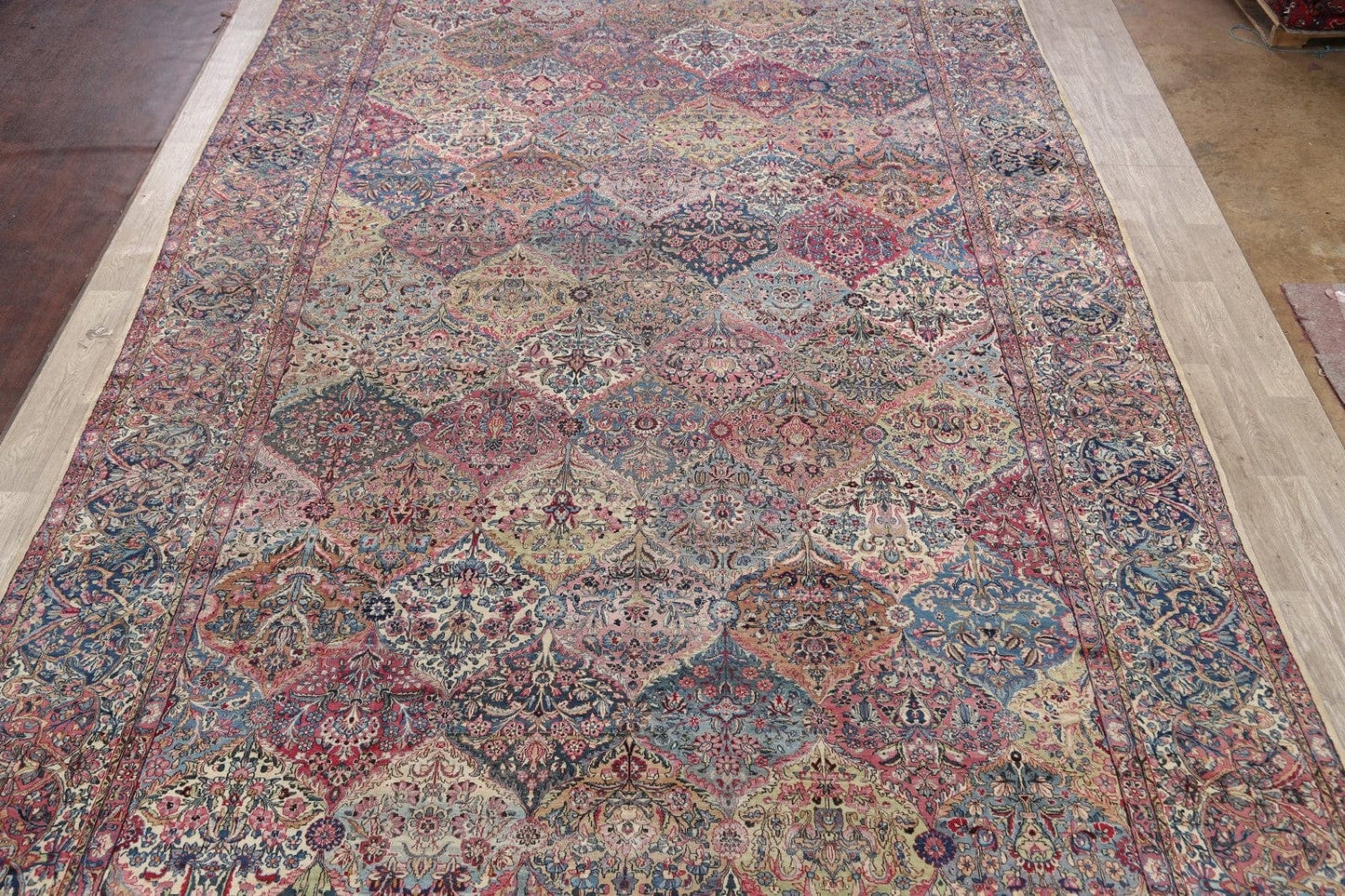 Pre-1900 Antique Kerman Vegetable Dye Persian Rug 11x22 Large