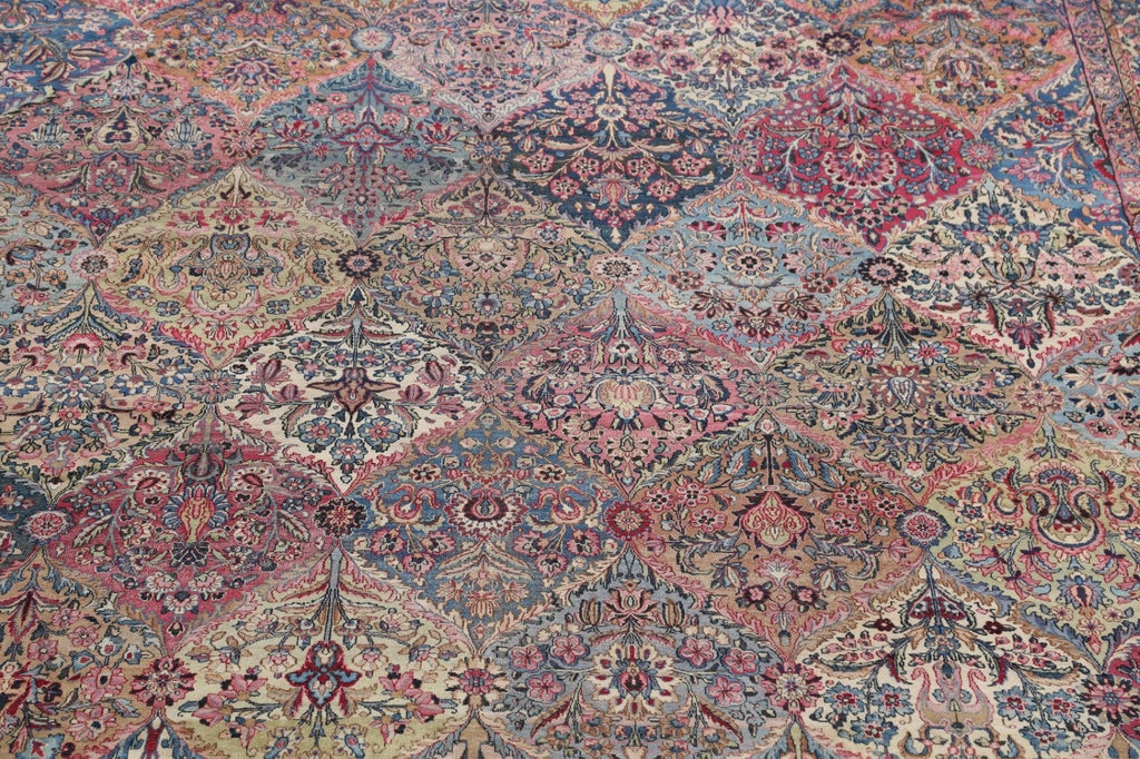 Pre-1900 Antique Kerman Vegetable Dye Persian Rug 11x22 Large