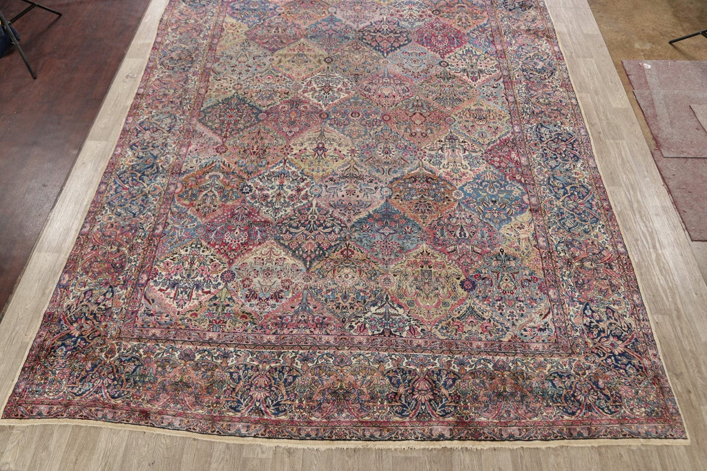 Pre-1900 Antique Kerman Vegetable Dye Persian Rug 11x22 Large