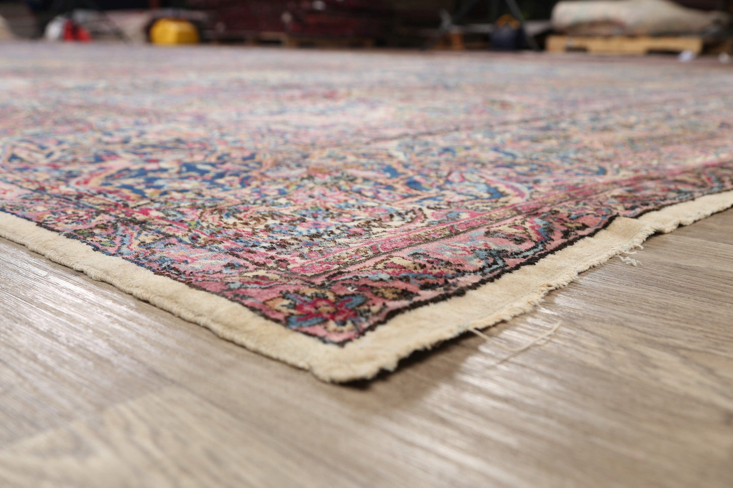 Pre-1900 Antique Kerman Vegetable Dye Persian Rug 11x22 Large