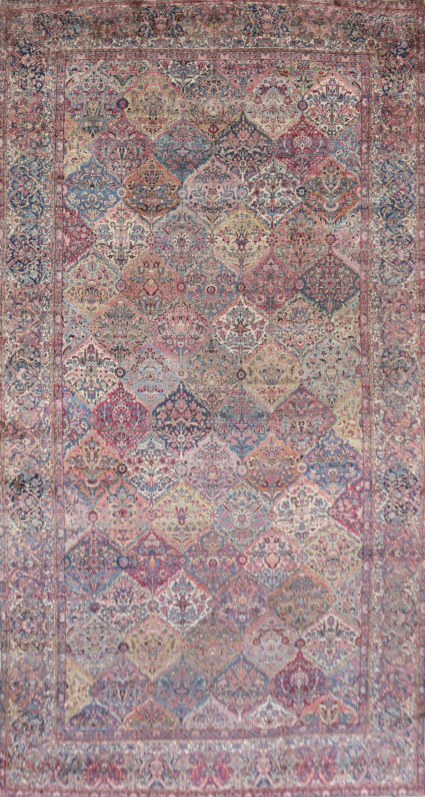 Pre-1900 Antique Kerman Vegetable Dye Persian Rug 11x22 Large