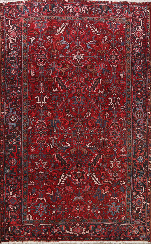 Geometric Heriz Persian Area Rug 7x11