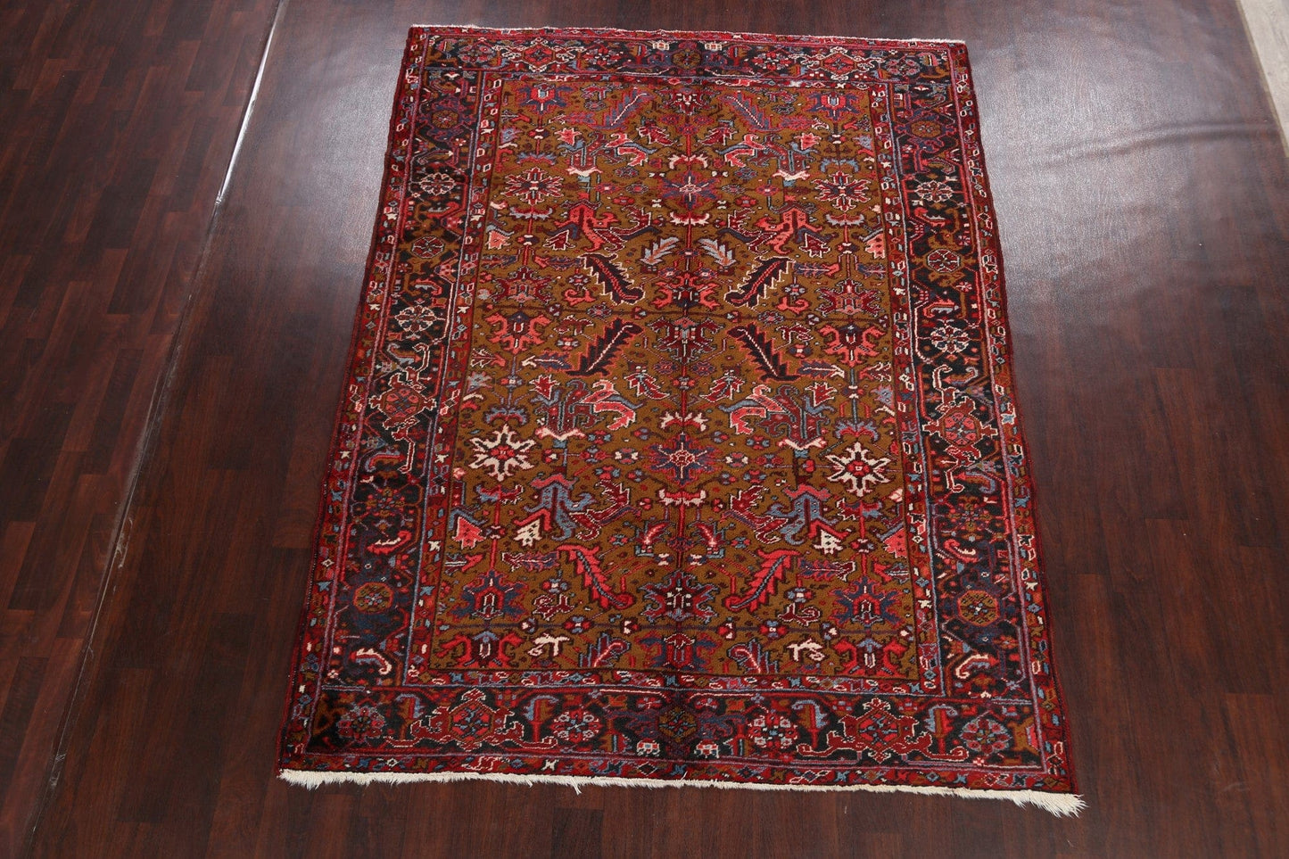 Vintage Wool Handmade Heriz Persian Area Rug 7x9