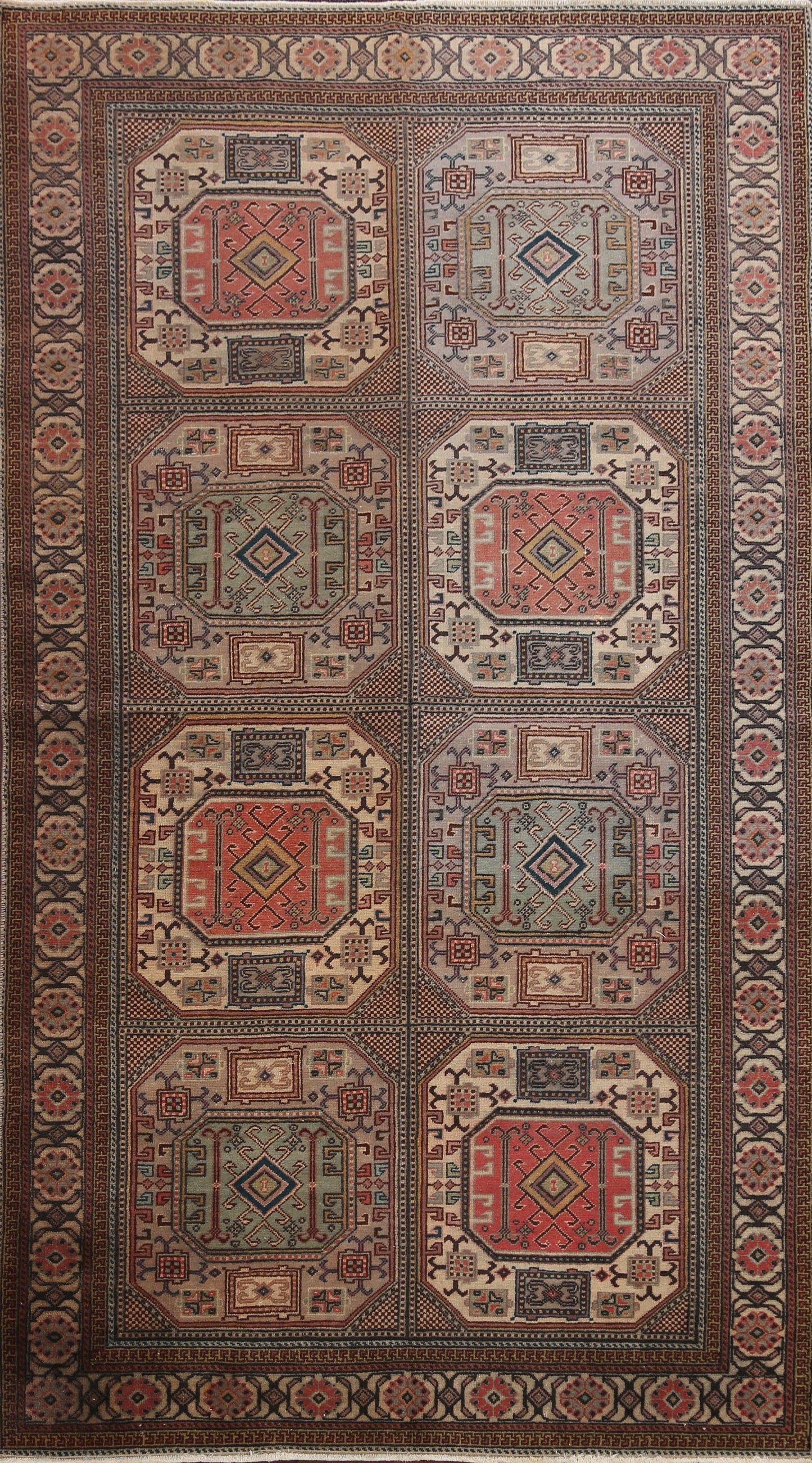 Turkish Anatolian Oriental Area Rug 5x7