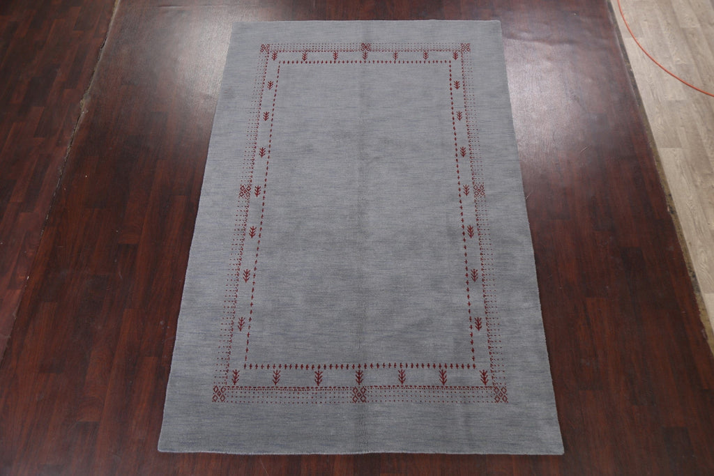 Contemporary Gabbeh Wool Area Rug 6x10