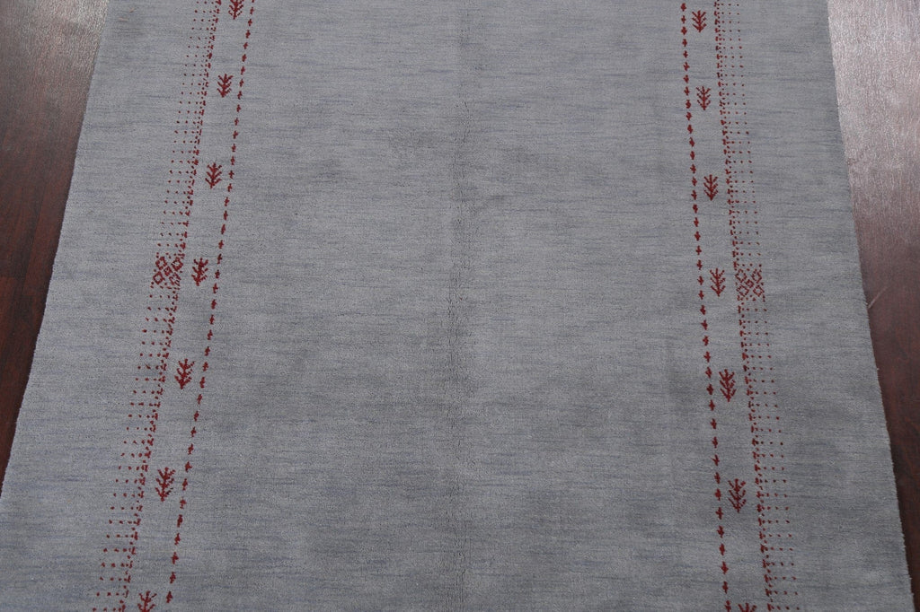 Contemporary Gabbeh Wool Area Rug 6x10