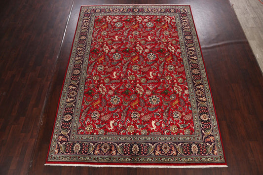 Animal Pictorial Tabriz Persian Area Rug 8x11