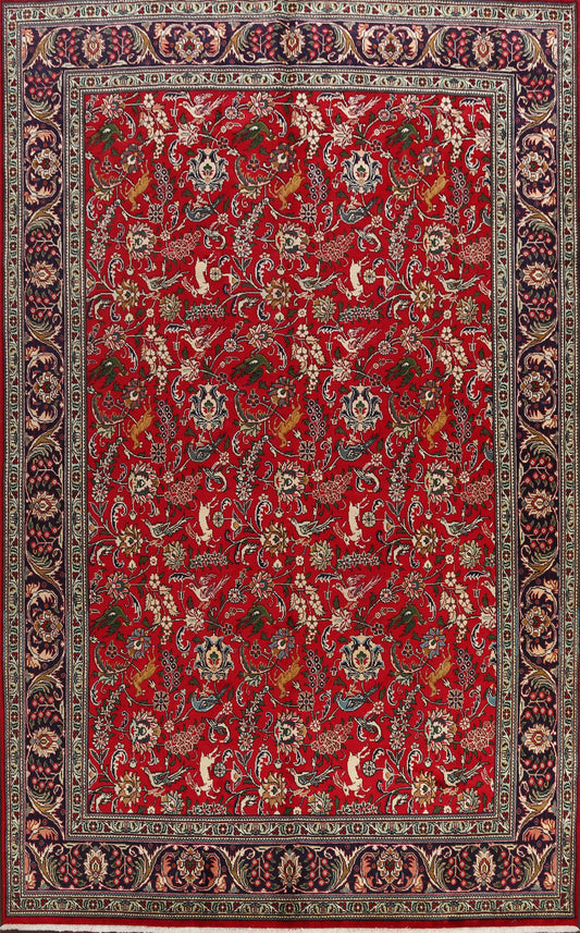 Animal Pictorial Tabriz Persian Area Rug 8x11