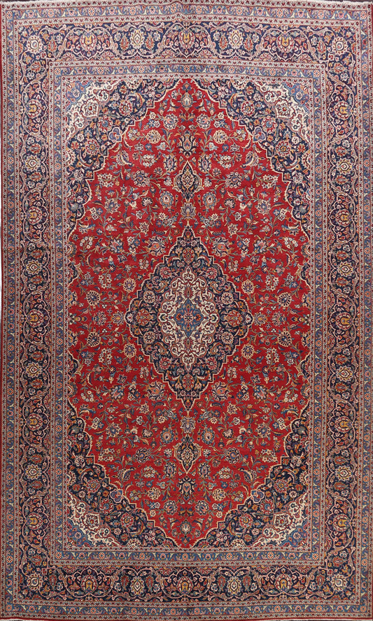 100% Vegetable Dye Kashan Persian Area Rug 10x15