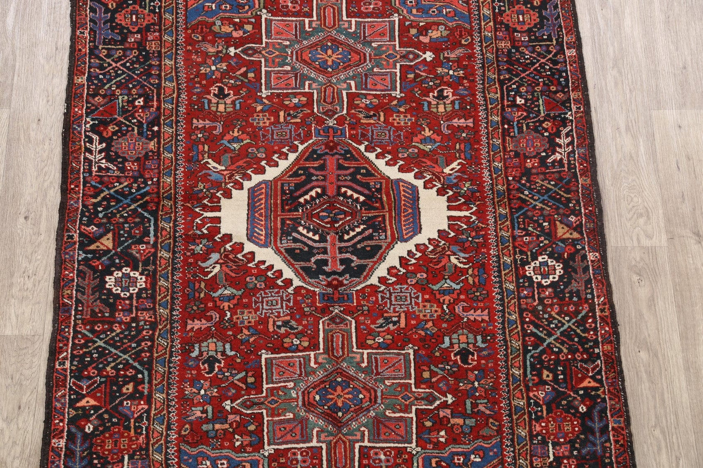 Antique Vegetable Dye Gharajeh Persian Area Rug 5x6