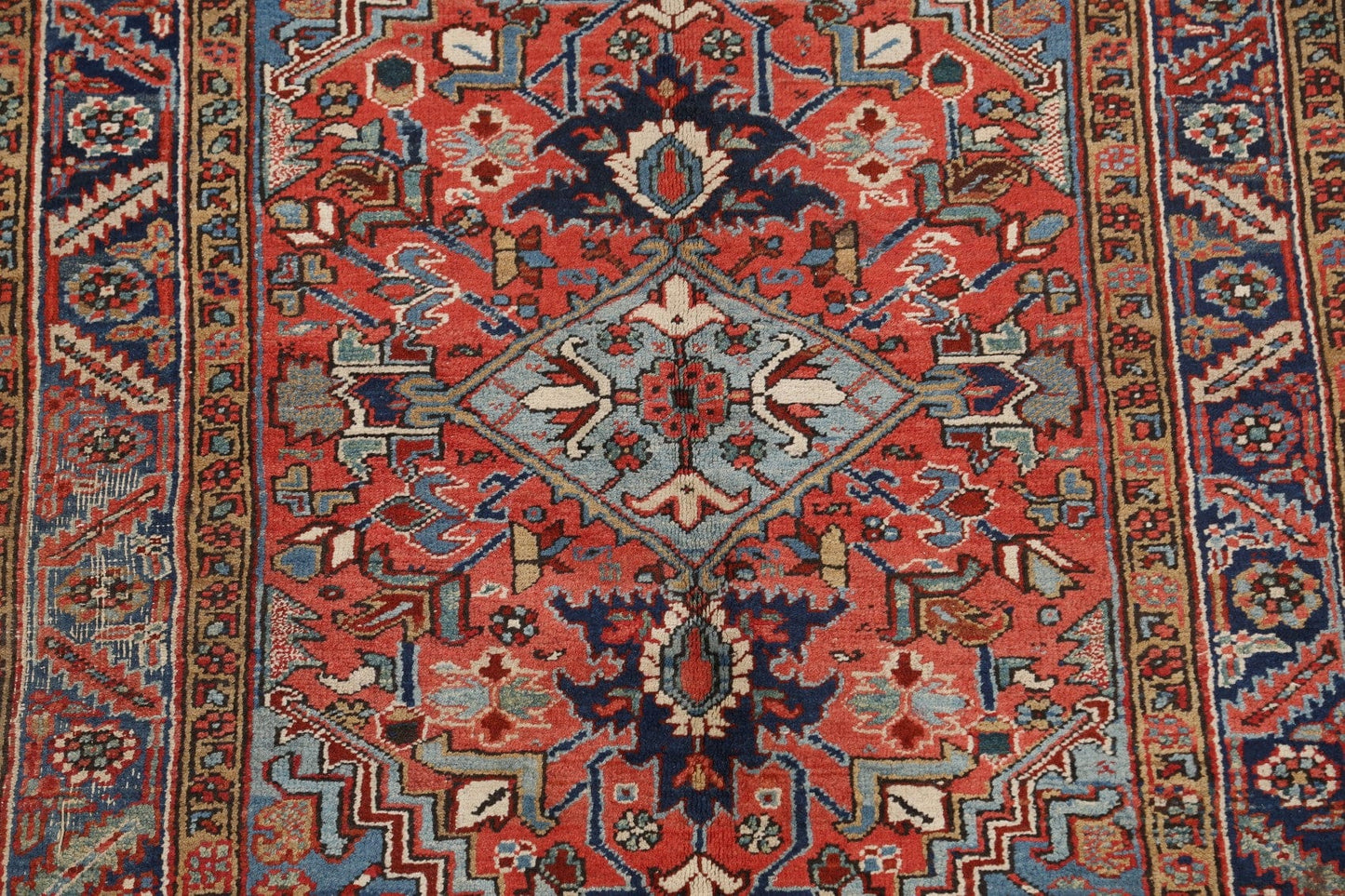 Antique Vegetable Dye Heriz Persian Area Rug 4x6