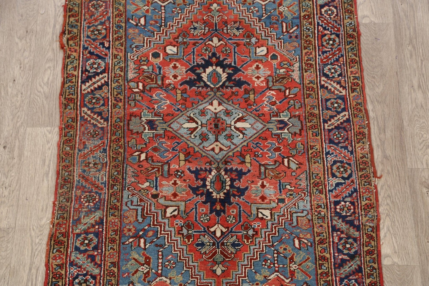 Antique Vegetable Dye Heriz Persian Area Rug 4x6