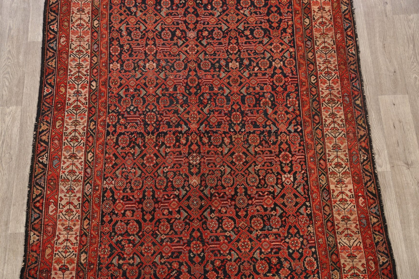 Pre-1900 Antique Malayer Vegetable Dye Persian Area Rug 5x7