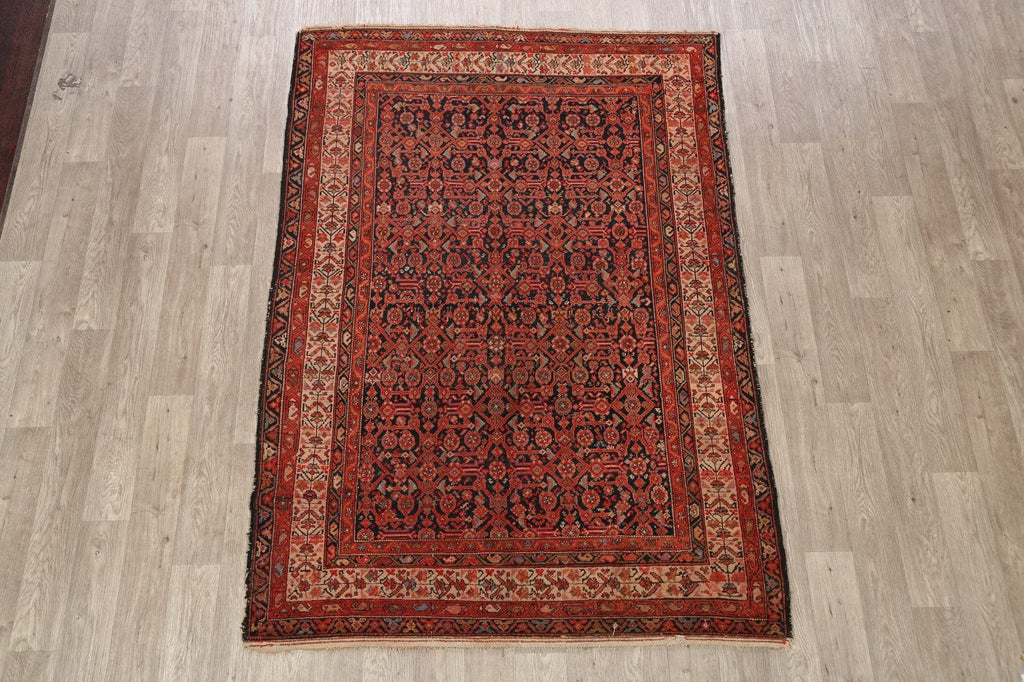 Pre-1900 Antique Malayer Vegetable Dye Persian Area Rug 5x7