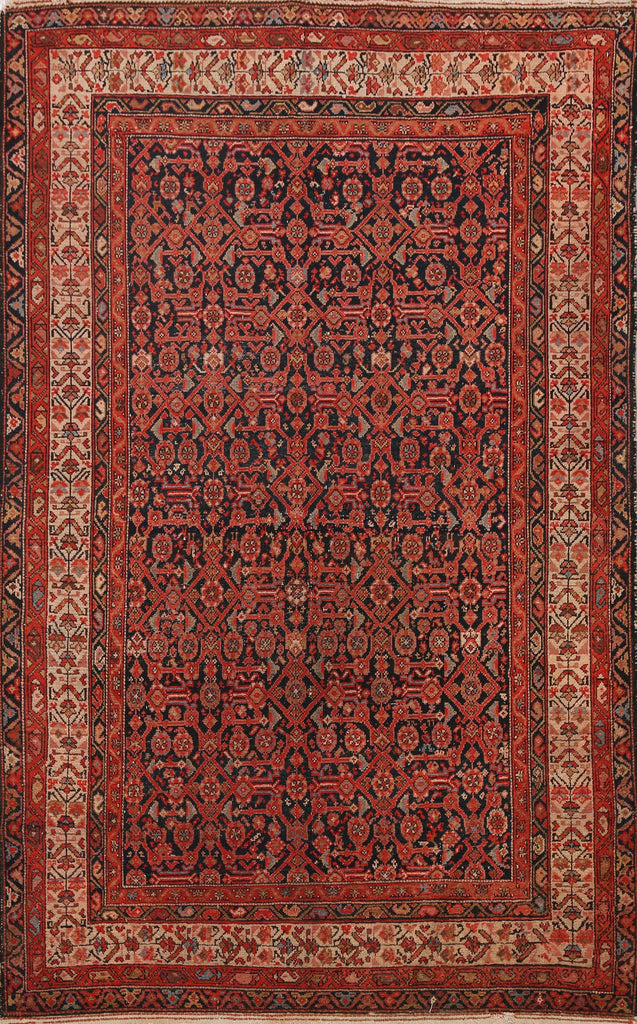 Pre-1900 Antique Malayer Vegetable Dye Persian Area Rug 5x7