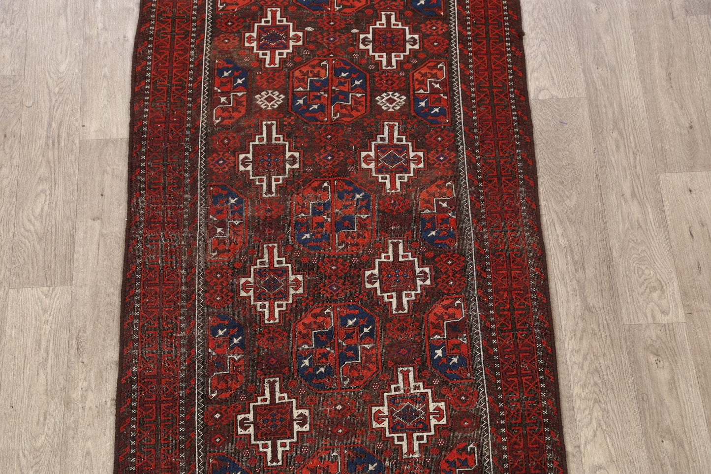 Antique Afghan Balouch Oriental Area Rug 4x7