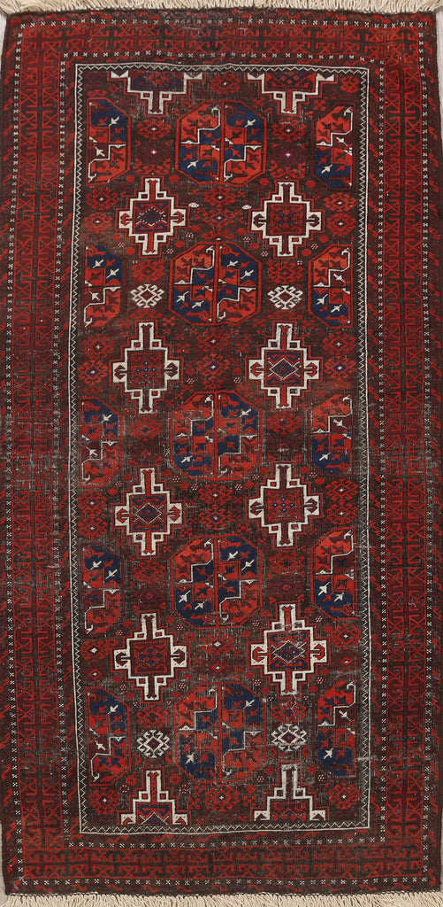 Antique Afghan Balouch Oriental Area Rug 4x7