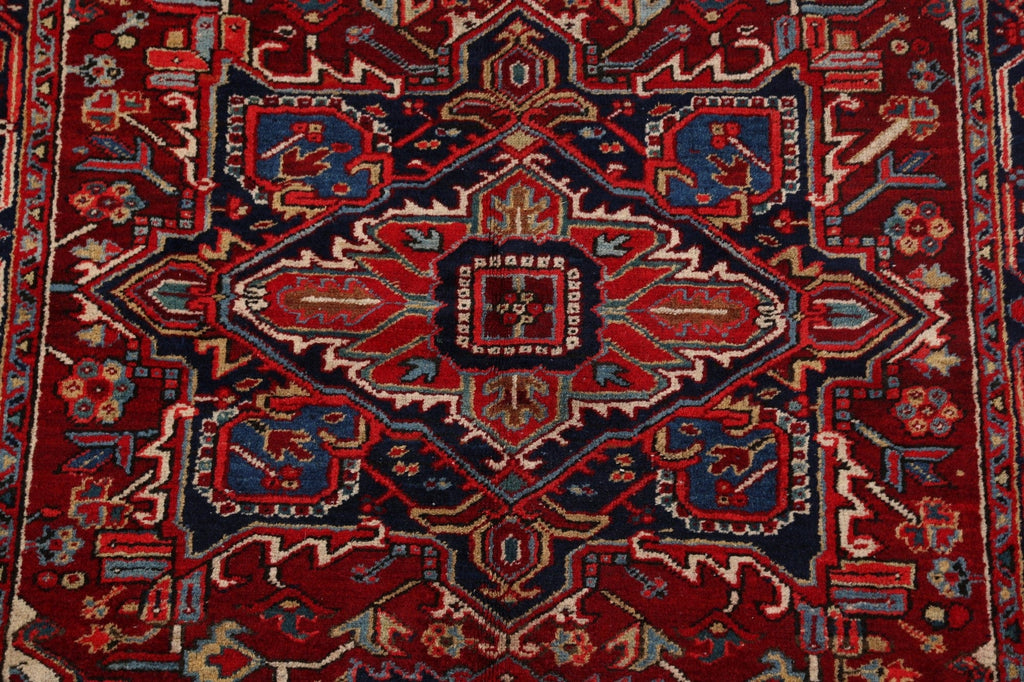 Antique Geometric Heriz Persian Area Rug 5x6