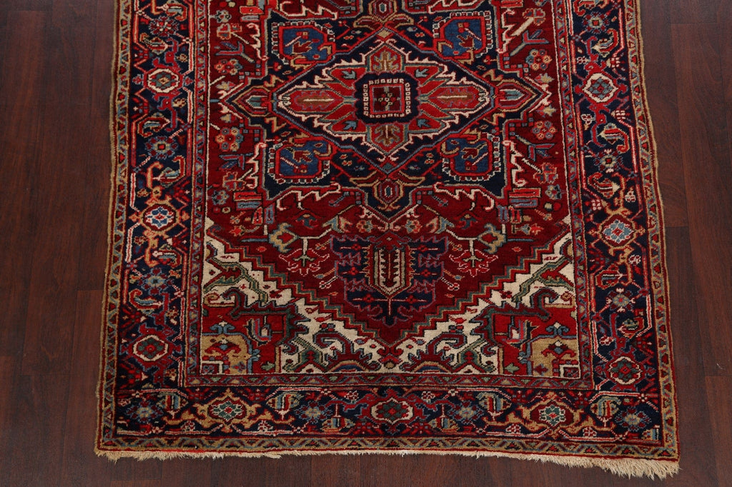 Antique Geometric Heriz Persian Area Rug 5x6