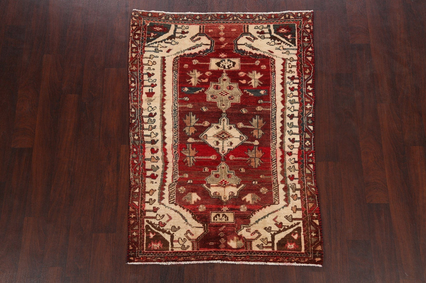 Geometric Bakhtiari Persian Area Rug 4x5