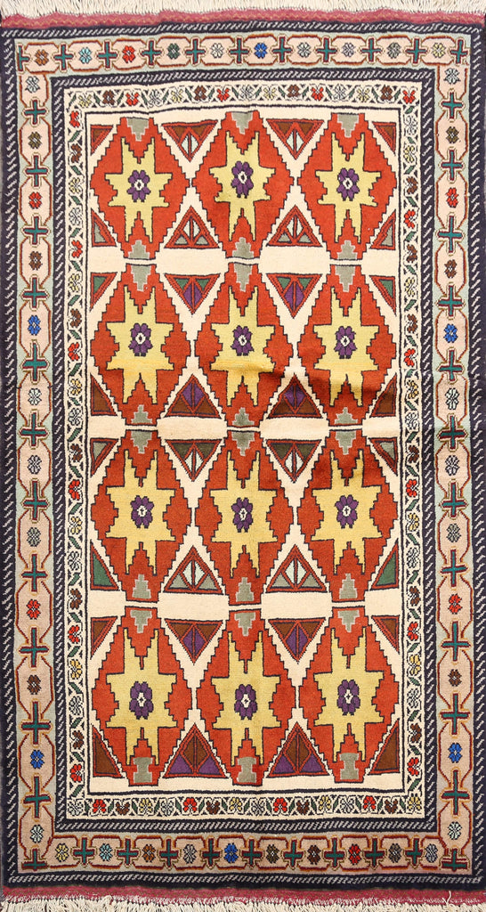 Geometric Ardebil Persian Area Rug 3x6