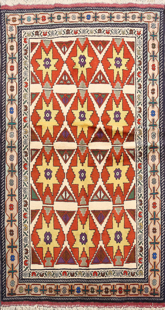 Geometric Ardebil Persian Area Rug 3x6