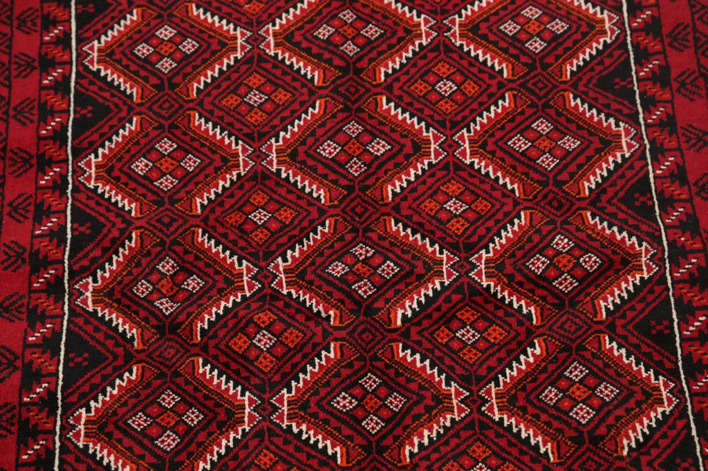 Geometric Balouch Afghan Oriental Runner Rug 3x7