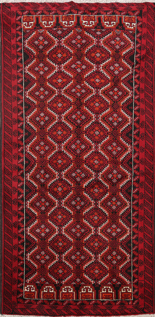 Geometric Balouch Afghan Oriental Runner Rug 3x7