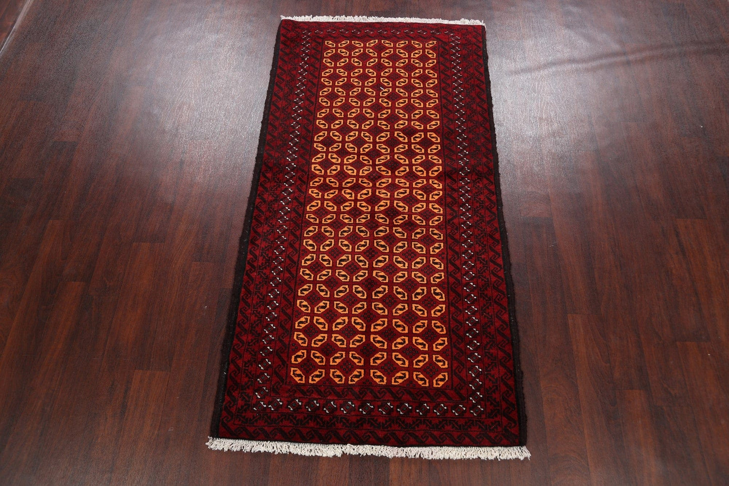 Geometric Balouch Afghan Oriental Runner Rug 3x7