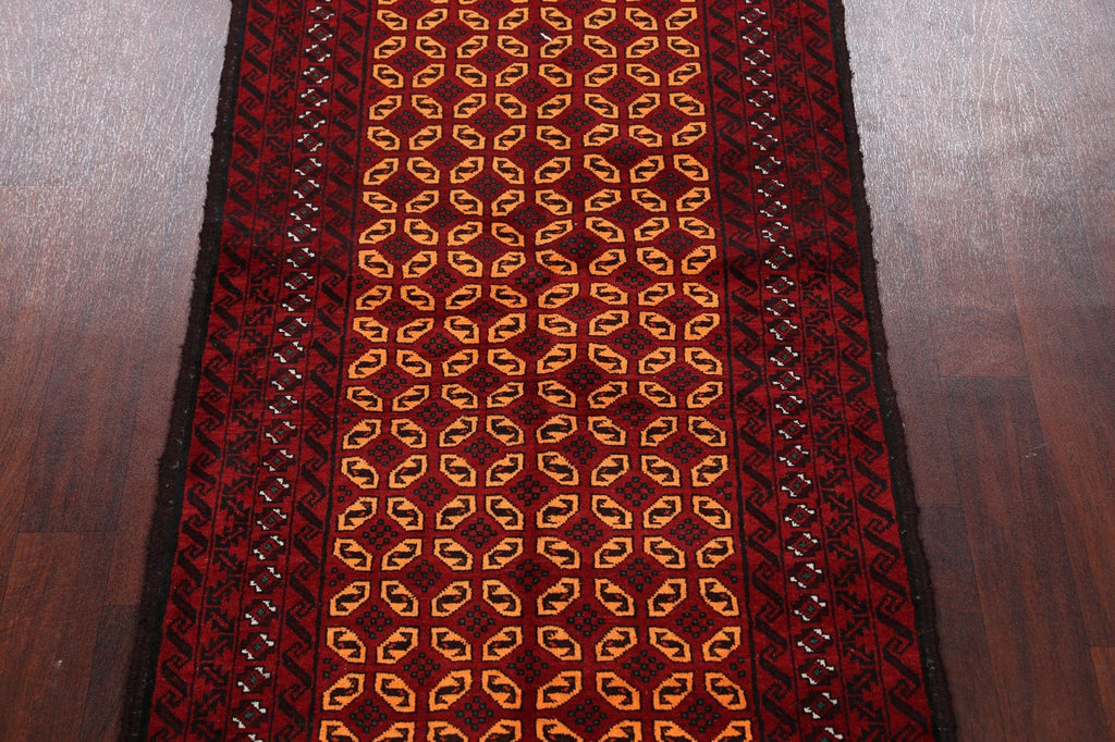 Geometric Balouch Afghan Oriental Runner Rug 3x7