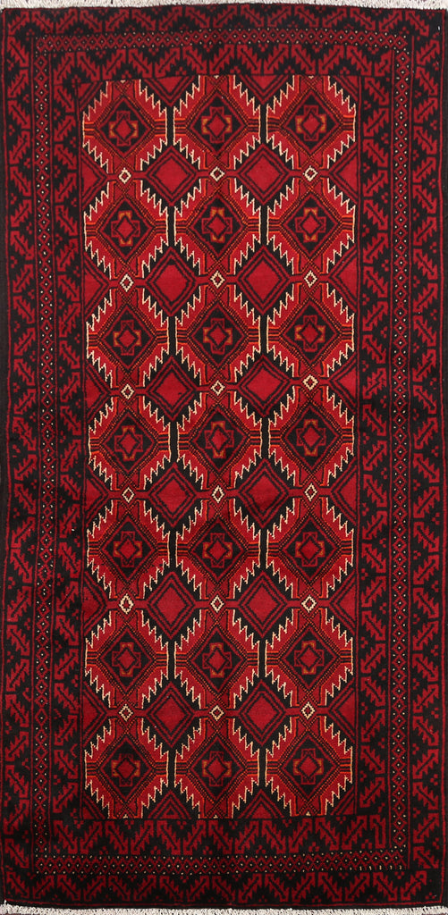 Geometric Balouch Afghan Oriental Area Rug 3x6