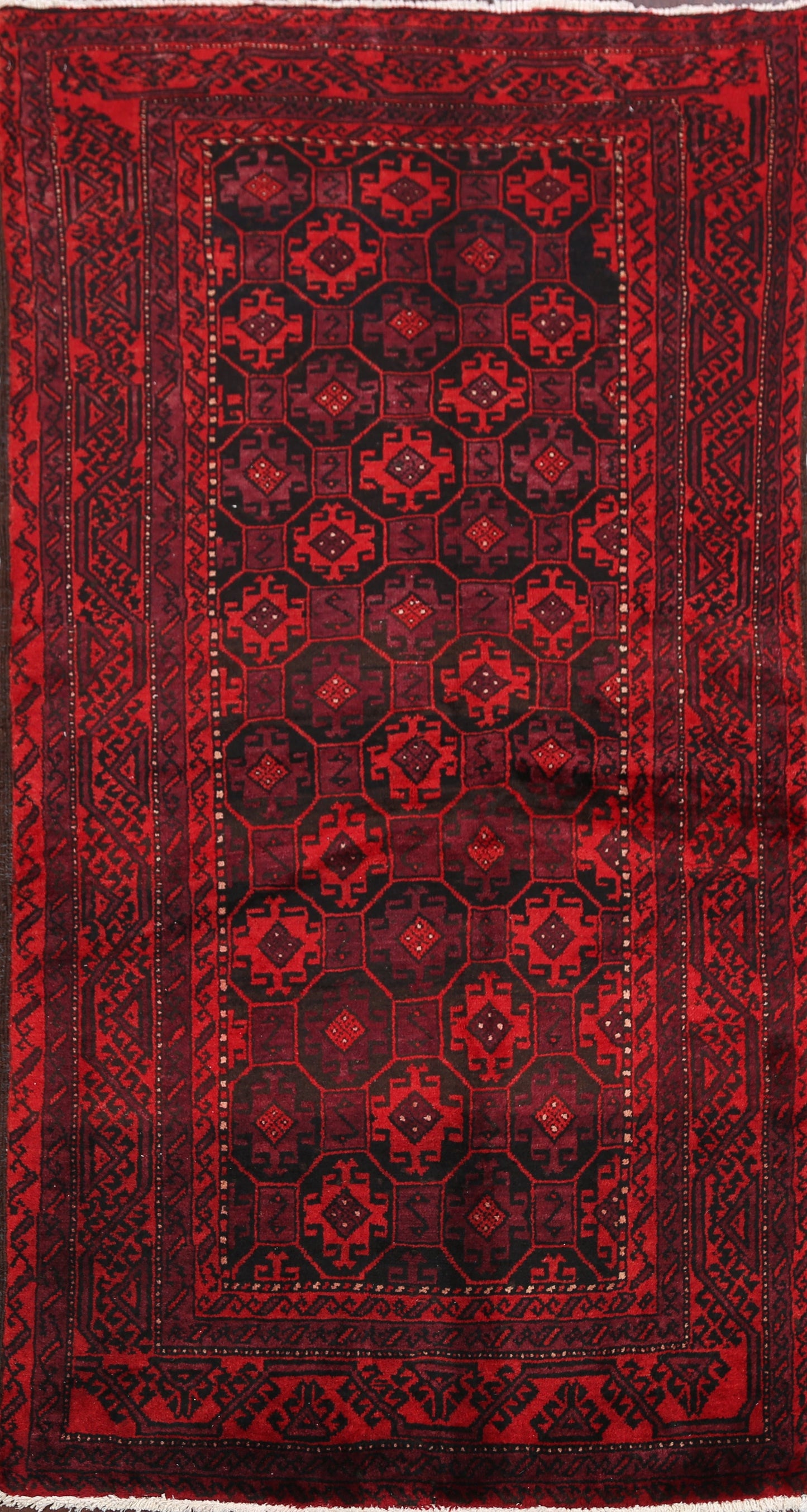 Geometric Balouch Afghan Oriental Area Rug 3x6