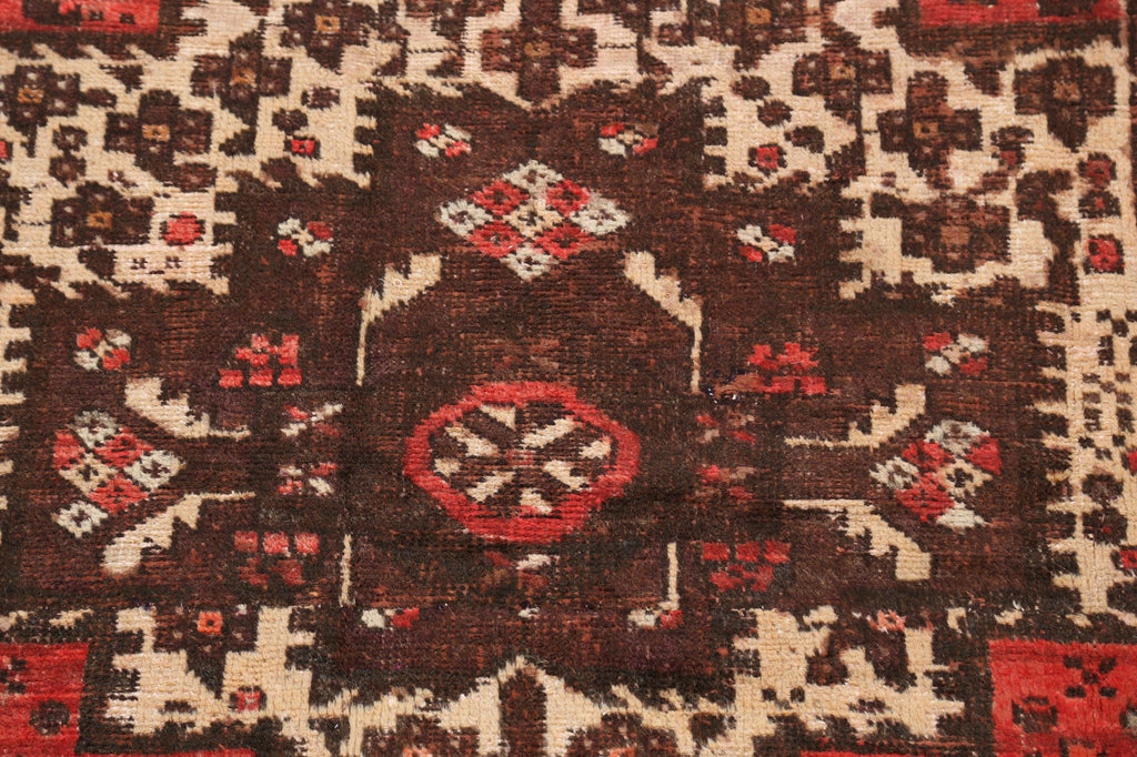 Antique Geometric Hamedan Persian Area Rug 4x6