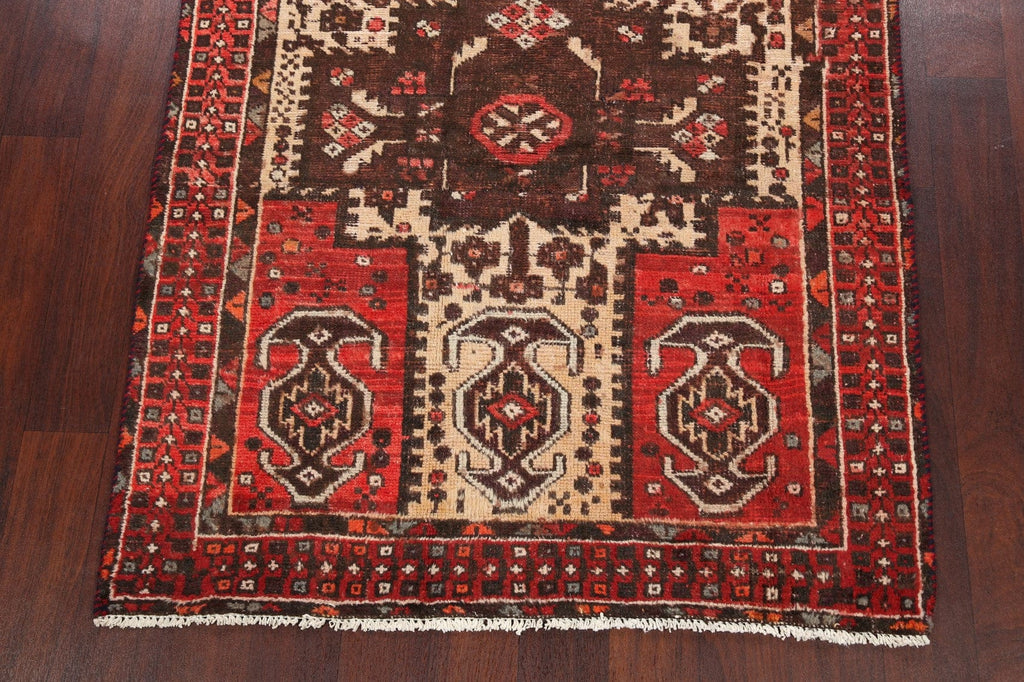 Antique Geometric Hamedan Persian Area Rug 4x6