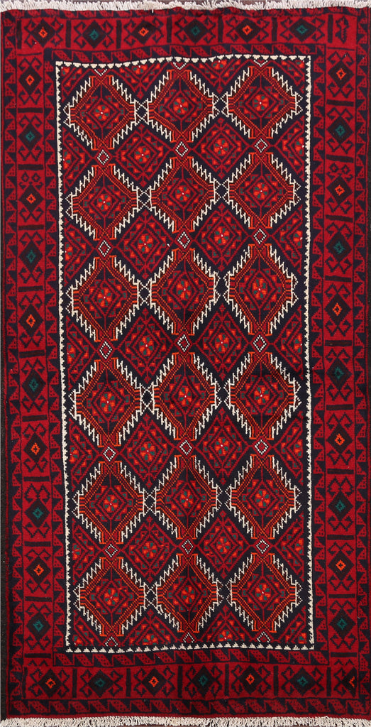 Geometric Balouch Afghan Oriental Area Rug 3x6