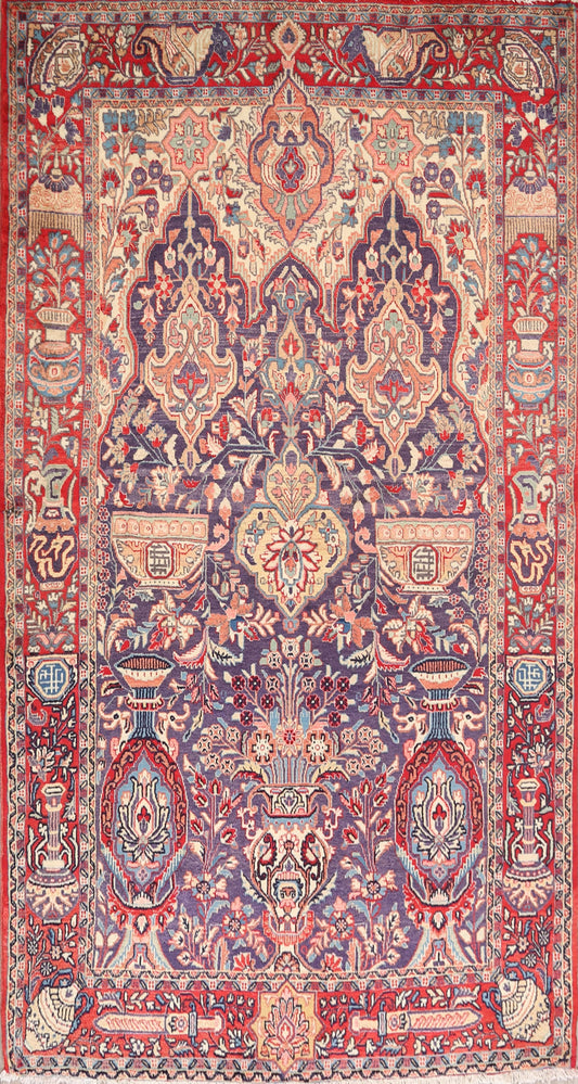Pictorial Kashmar Persian Area Rug 4x7