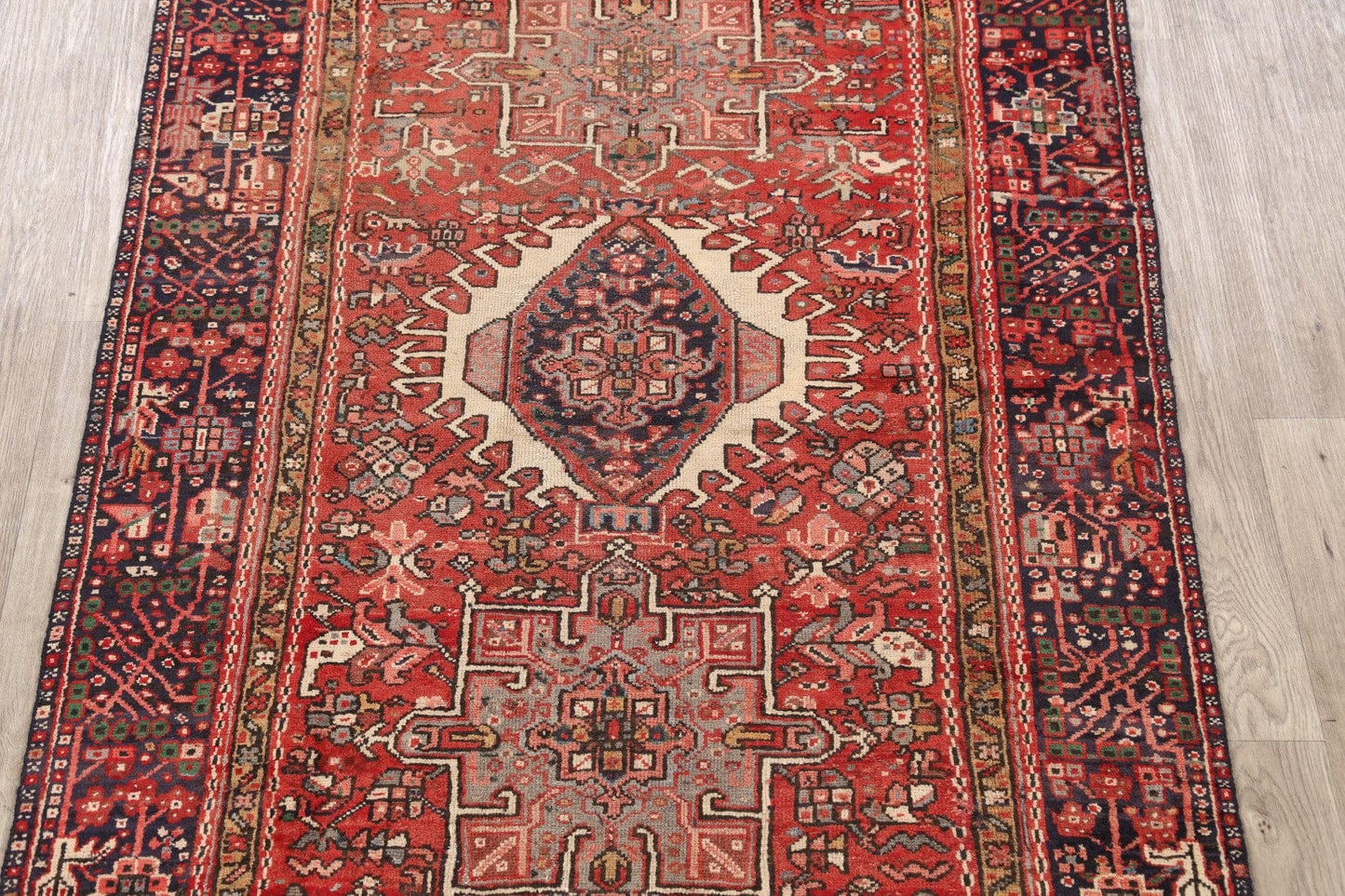 Antique 100% Vegetable Dye Gharajeh Persian Area Rug 4x6