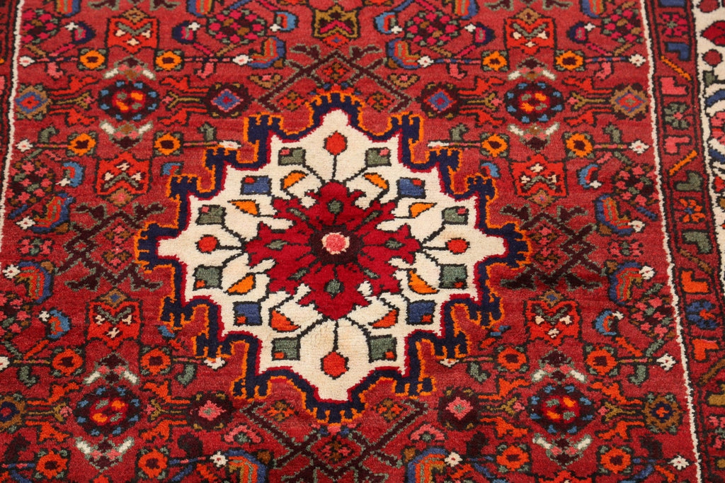 Geometric Hamedan Persian Area Rug 4x5