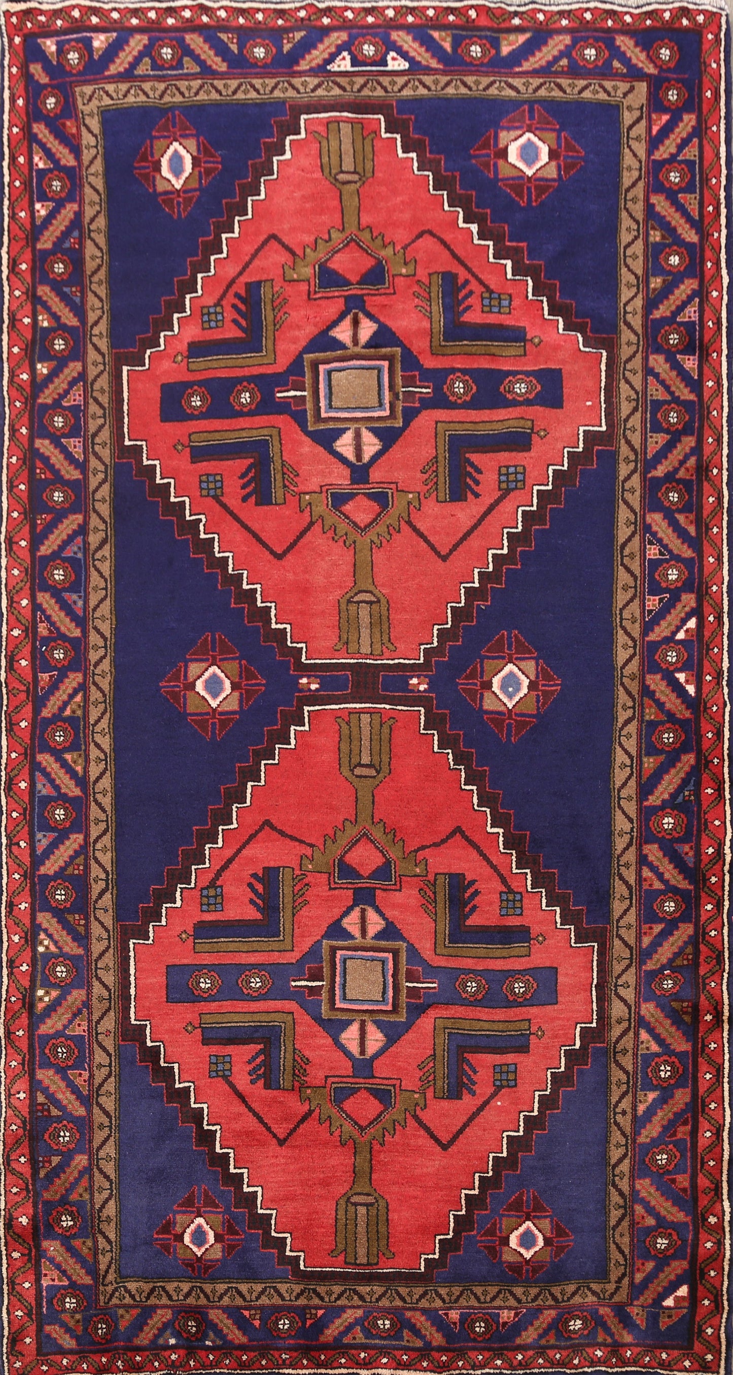 Tribal Hamedan Persian Area Rug 4x7