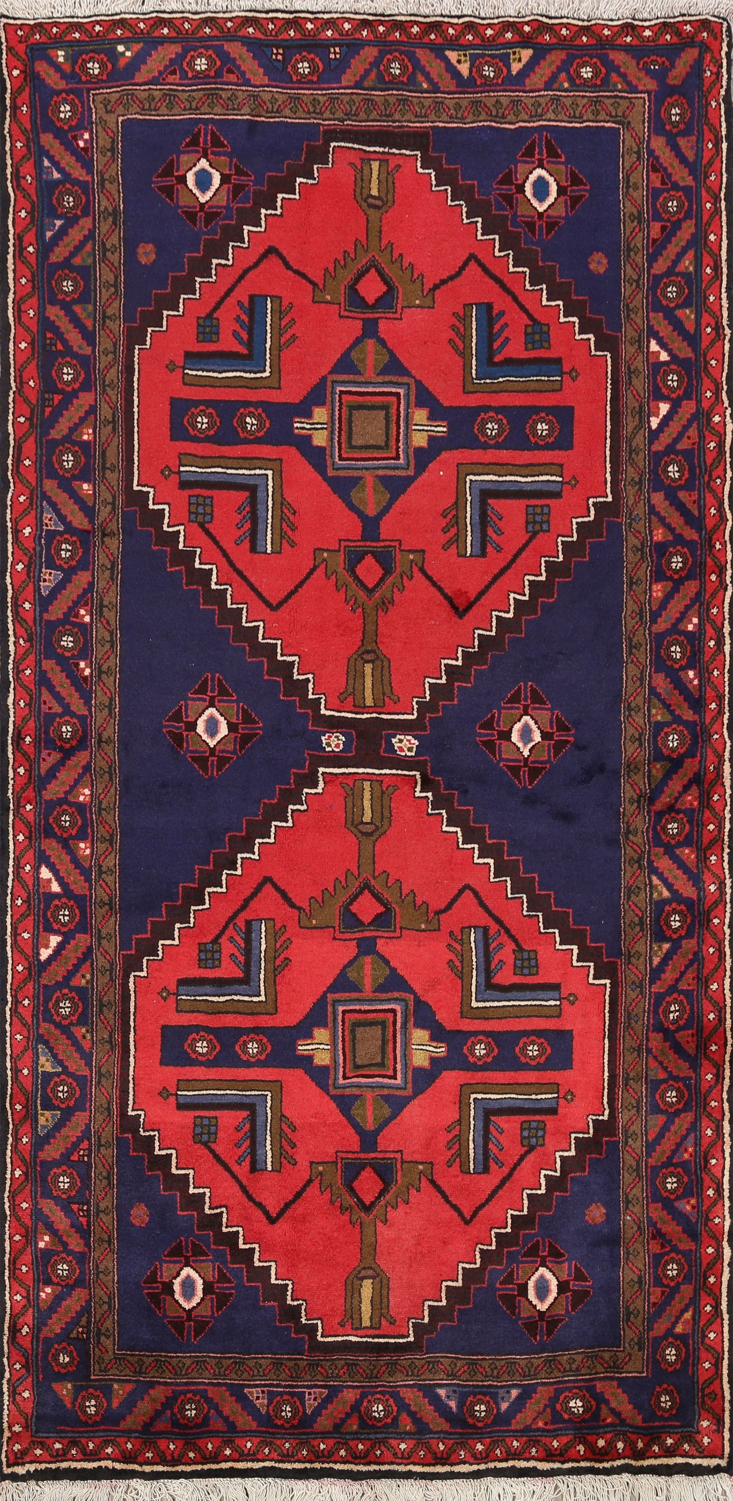 Tribal Hamedan Persian Area Rug 4x7