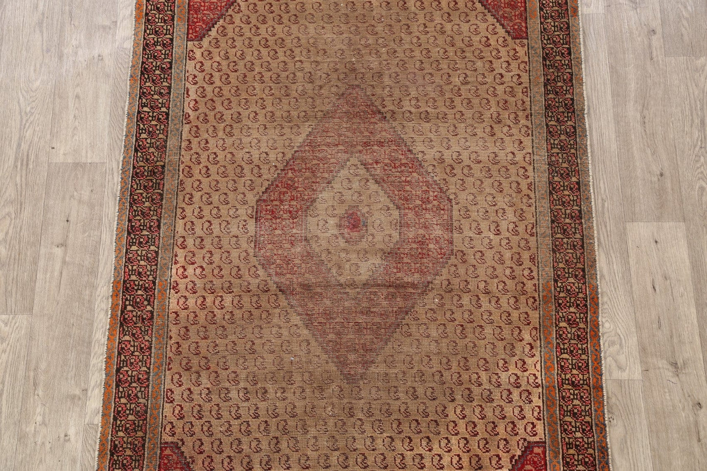 Antique Boteh Botemir Persian Area Rug 4x6