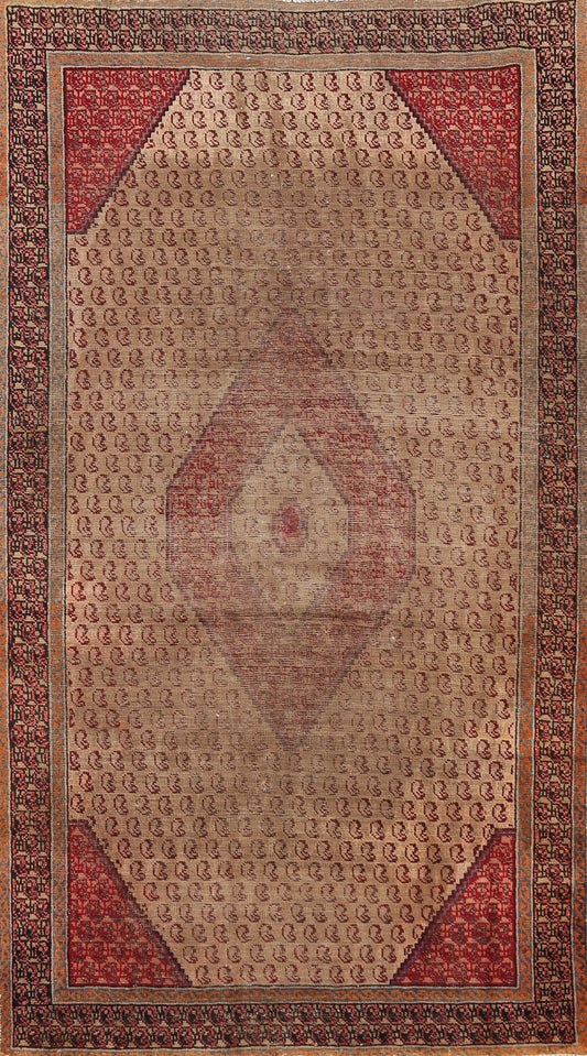 Antique Boteh Botemir Persian Area Rug 4x6