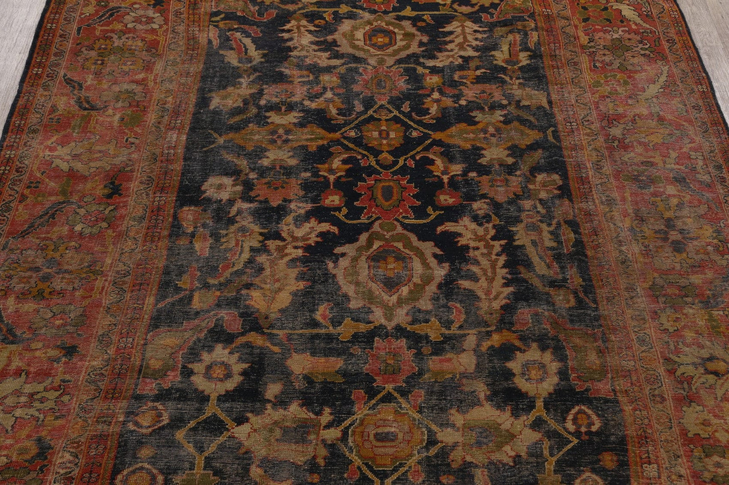 Antique Vegetable Dye Sultanabad Persian Area Rug 11x14 Large