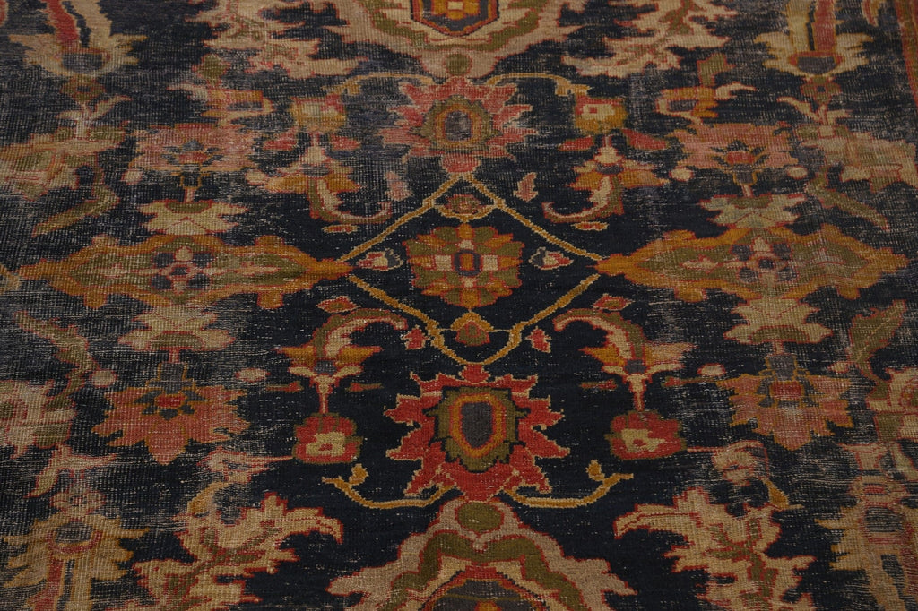 Antique Vegetable Dye Sultanabad Persian Area Rug 11x14 Large