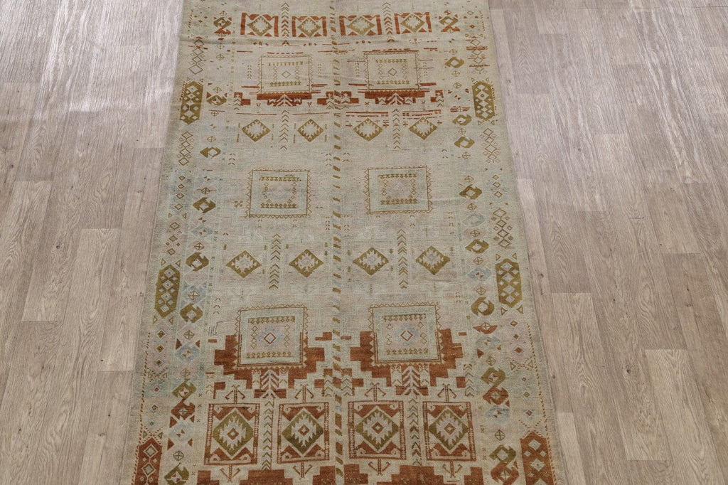 Antique Geometric Kazak Vegetable Dye Russian Area Rug 5x12