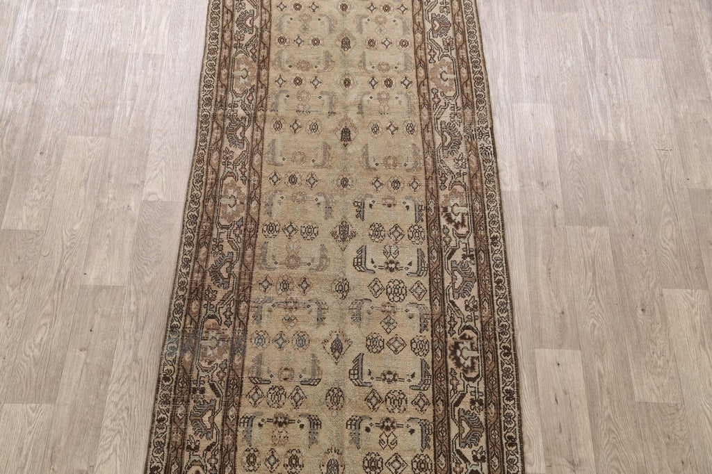 Pre-1900 Antique Bibikabad Persian Runner Rug 4x14